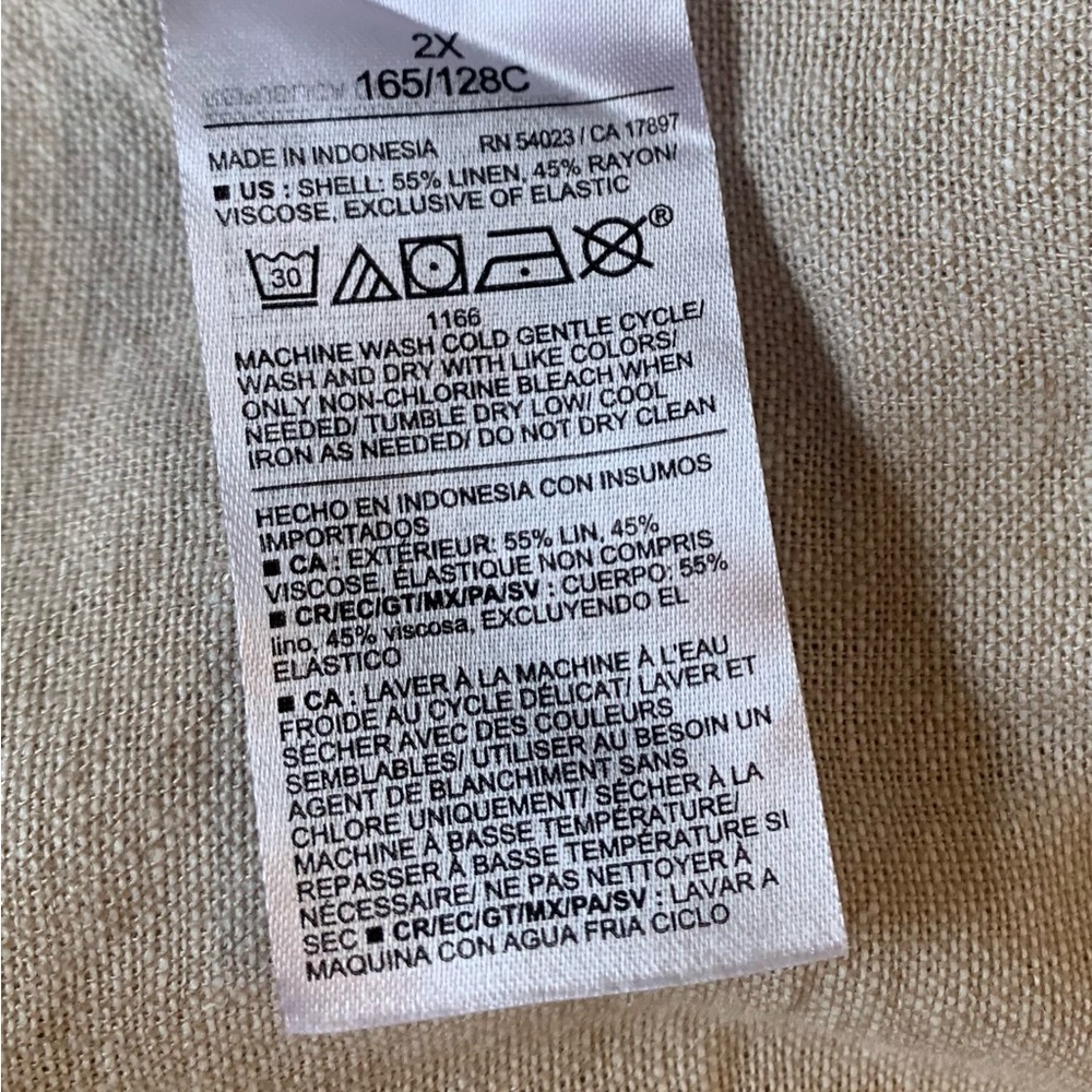 Old Navy Linen Blend Fit & Flare Midi Dress Tan - Picture 8 of 8